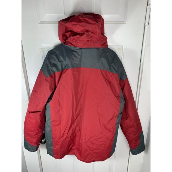 Hydro-Tech Technical Fabric System Mens Red & Gray Hooded Jacket Size L - Picture 2 of 9